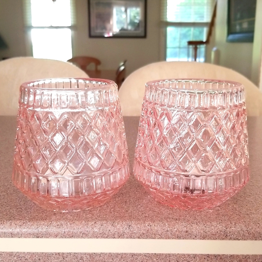 🎀VINTAGE PINK TEA LIGHT HOLDERS